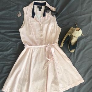 Pink and White Seersucker Dress
